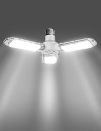 SANSI Garage Ceiling Light 30W LED Deformable 3300LM 5000K Daylight White with 3 Adjustable Panels, ETL Certified, Screw in E26 Bulb Socket