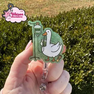 Funny Matcha Goose Badge Reels, Green tea Injection Funny Meme Badge Reels, Matcha Lover ID Holder, Nurse Badge Reel, Nurse Week Accessory