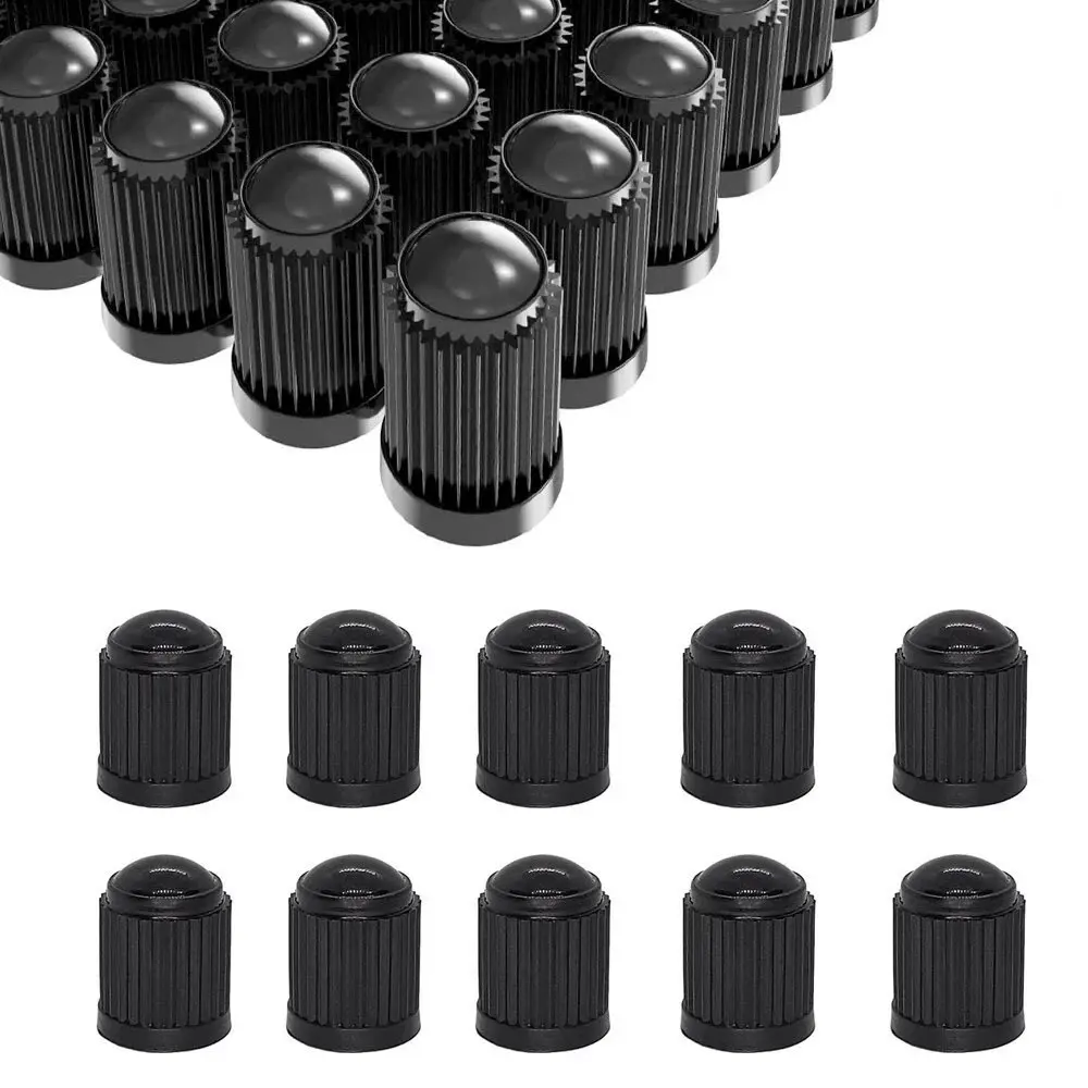 100-Pack Plastic Tire Caps with Anti-Slip Stripes, Car Accessories, Tire Repair Tool, Easy Installation, Seals Valves, Prevents Leaks, Protects Against Dirt, Standard Fit for Cars & Most Vehicles