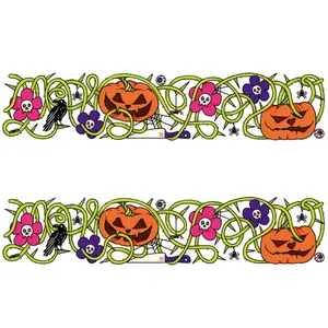 Halloween Pumpkin Tattoo Bracelet for Kids - Jack-O Temporary Tattoo Bands