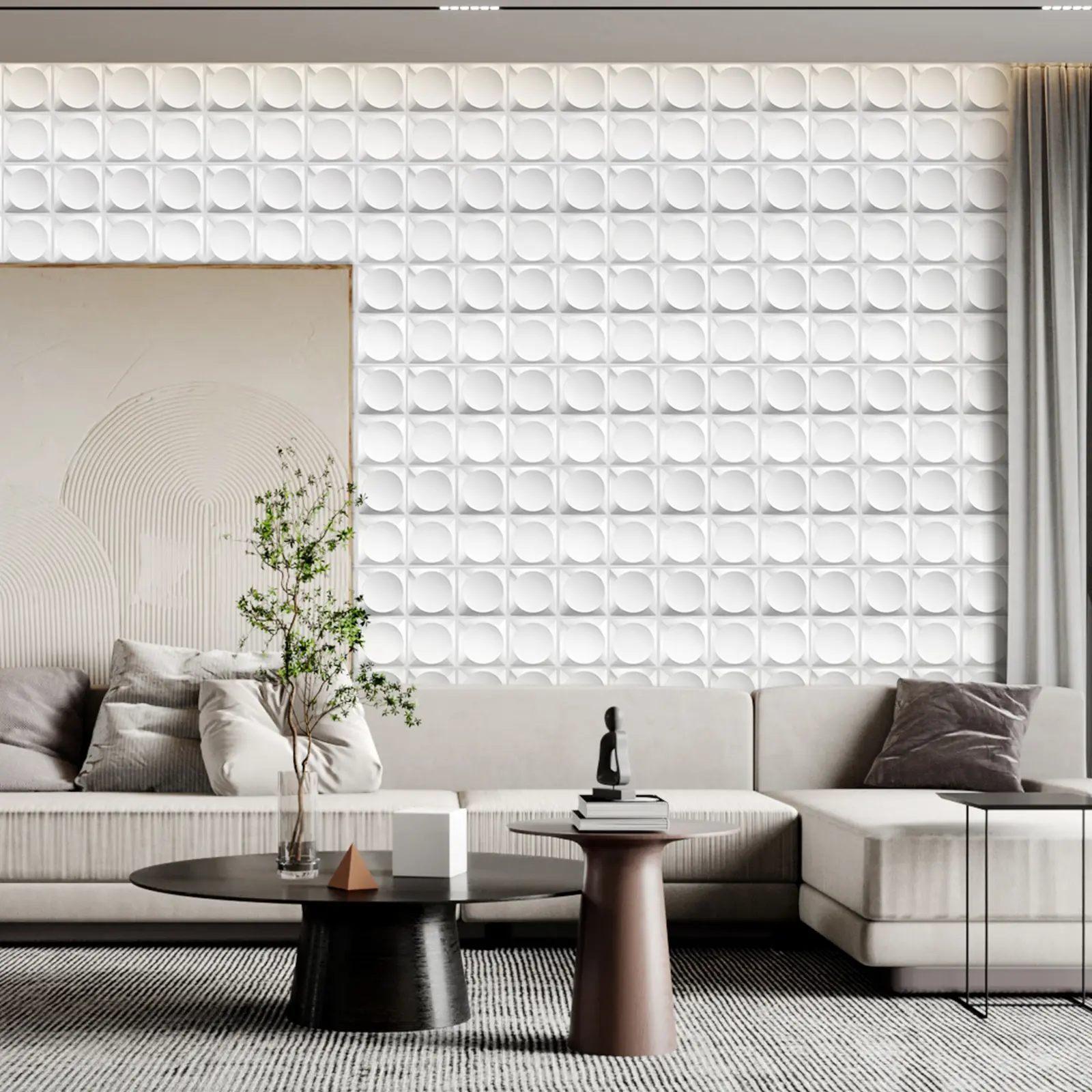 Aadesh PVC Plastic 3D Wall Panels, Waterproof and Fire-Resistant, 11.8x11.8 Inches, Ideal for Living Rooms, Bedrooms, Hotels, Offices