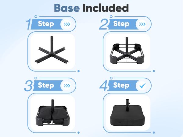 15FT Large Patio Umbrella with Base Included, Outdoor Double-Sided Rectangle Market Umbrellas with Stand and Crank, Table Umbrella with 12 Sturdy Ribs