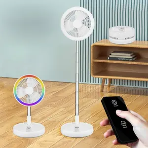 Convenient Foldable Rechargeable Fan 7200mAh Rechargeable Battery Remote Control Small Fan for Bedroom, Office, Travel and Camping Silent Pedestal Fan