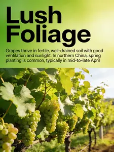 Outdoor Grape Plant Starter for Backyard Garden, Easy Growing Fruit Vine for Home Gardeners