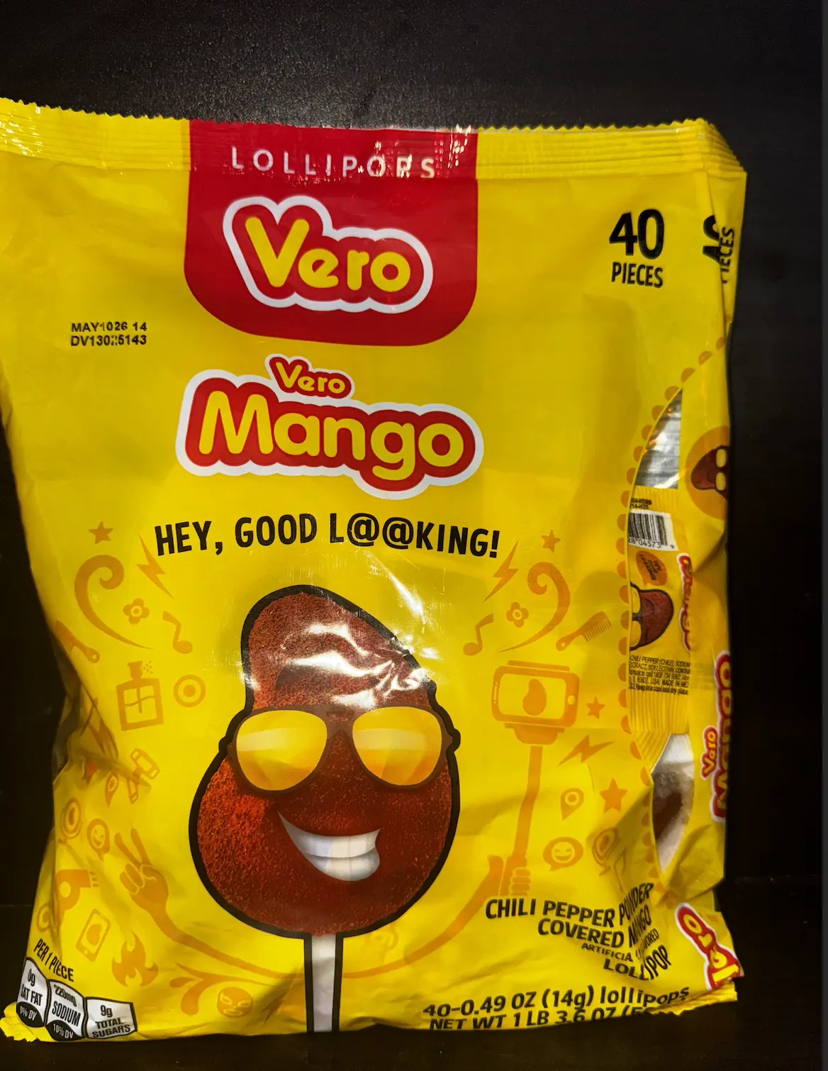 vero mango, lollipops (mexican candy)