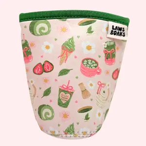 Matcha Moment Coffee Sleeve Reusable Neoprene Cup Sleeve Eco-Friendly Comfortable Drink Sleeve for Iced Coffee Drinkware Accessories