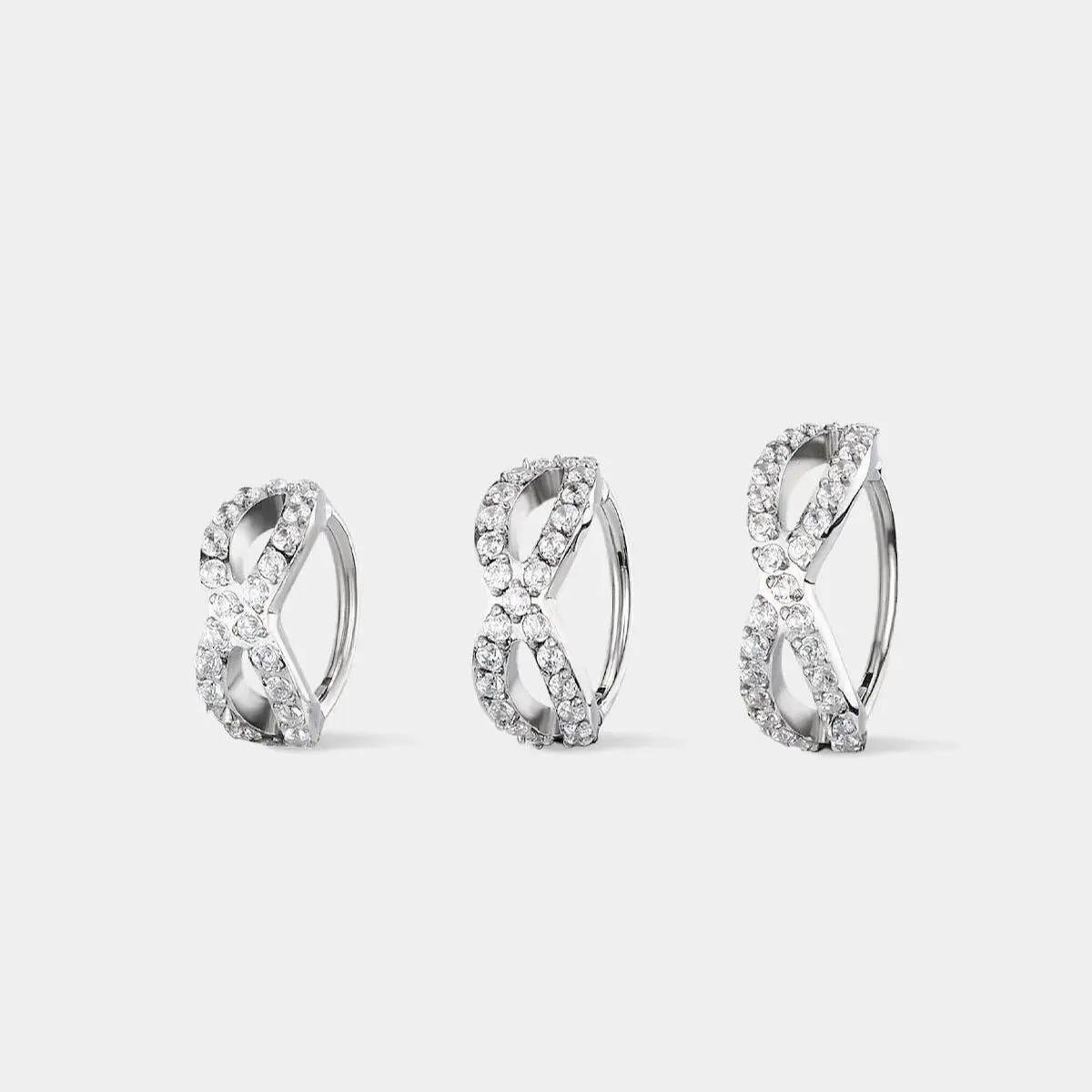 OUFER BODY JEWELRY 20G Double Row Crisscross Nose Ring, Hypoallergenic 316L Stainless Steel Minimalist CZ Paved Hoop for Nose Piercings, Minimalist Piercing Jewelry, Non Tarnish Jewelry