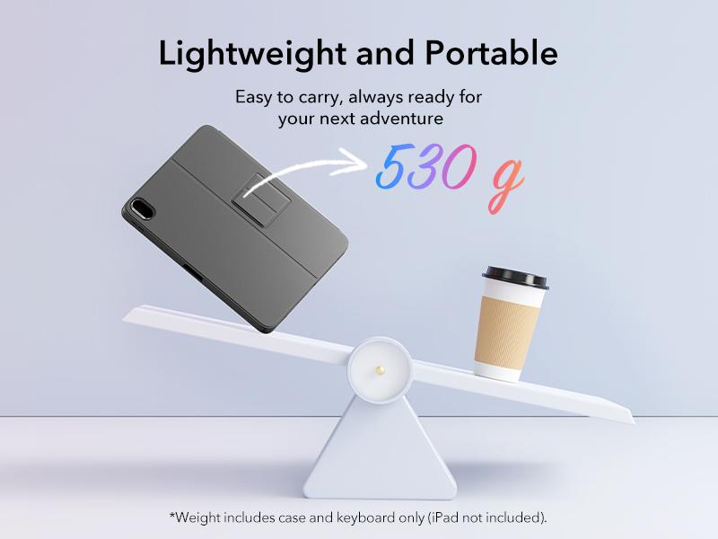 ESR Flex Keyboard Case for iPad A16/10th Gen, Ultra-Light Magnetic Detachable Keyboard for iPad 10.9" with Writing/Viewing Modes, Larger Precision Trackpad Adjustable Stand