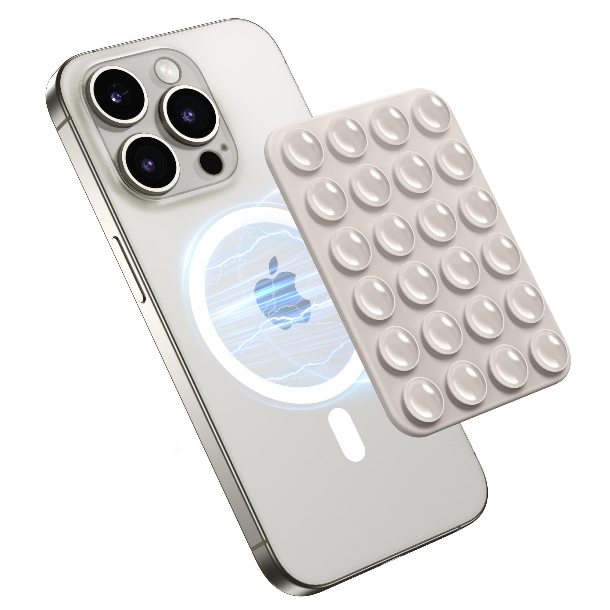 Magnetic Suction Cup Phone Mount | Detachable Suction Phone Grip | Hands-Free MagSafe Suction Mount for Phone Accessories Metal NO-Stick Hot Pink