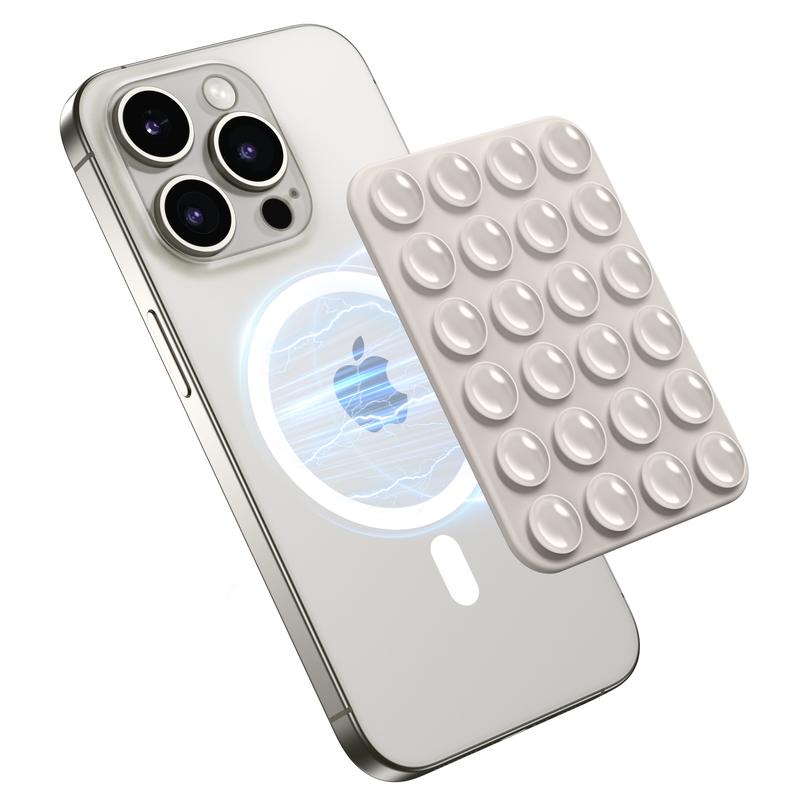 Magnetic Suction Cup Phone Mount | Detachable Suction Phone Grip | Hands-Free MagSafe Suction Mount for Phone Accessories Metal NO-Stick Hot Pink