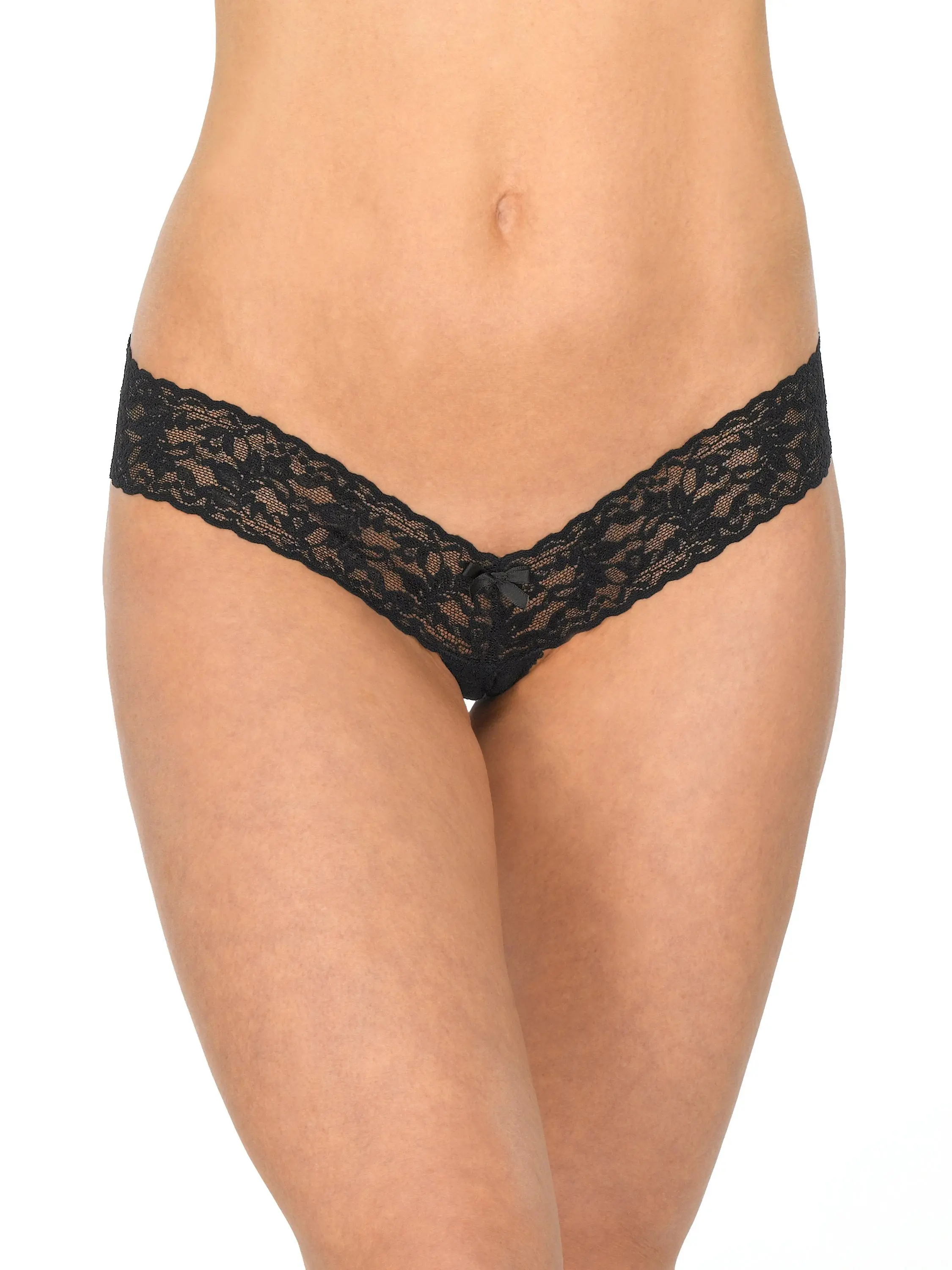 Women's Hanky Panky Signature Lace Crotchless Panties - Spandex-Nylon Fabric Underwear