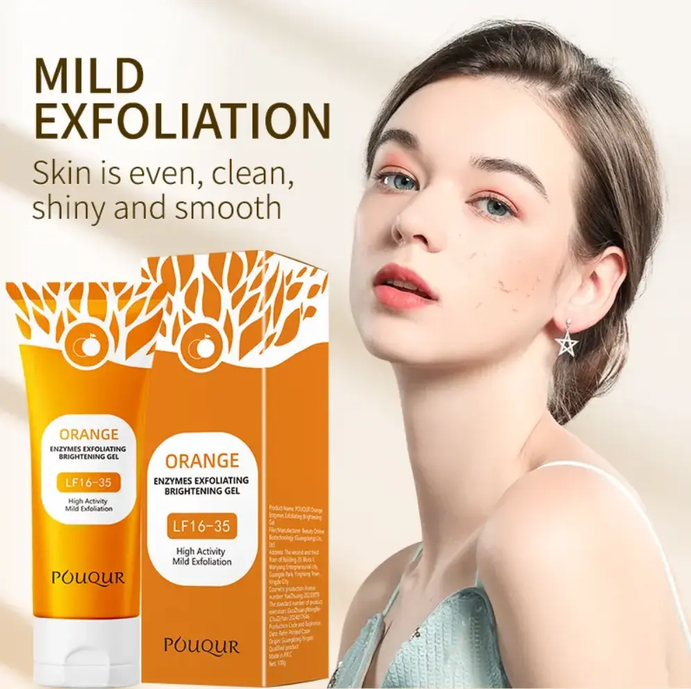 Orange Enzyme Exfoliating Gel -  Deep Cleansing Peeling , Leaves Skin Feeling Smooth and Refreshed, Ideal for Weekly Facial Care Routines.