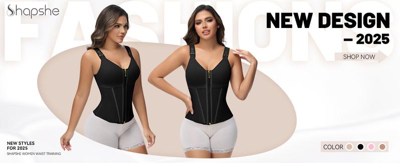 SHAPSHE Waist Shapewear Corset for Women Tummy Control Sport Workout Body Shaper Vest for Women Gym Zipper and Hooks