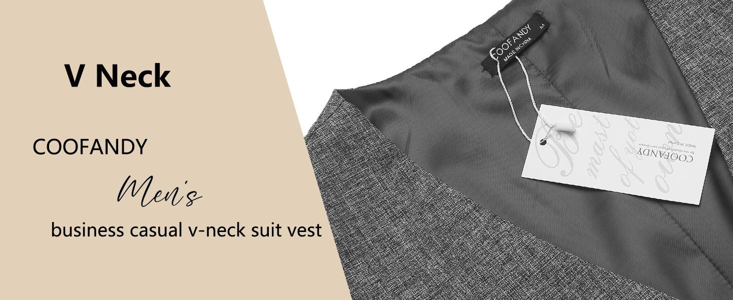 COOFANDY Men's Vests Casual Business Vests Lightweight Waistcoat Slim Fit Suit Vest