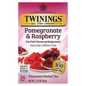 Twinings Flavored Herbal Tea, Pomegranate & Raspberry, Caffeine Free, 20 Tea Bags, 1.41 oz (40 g)