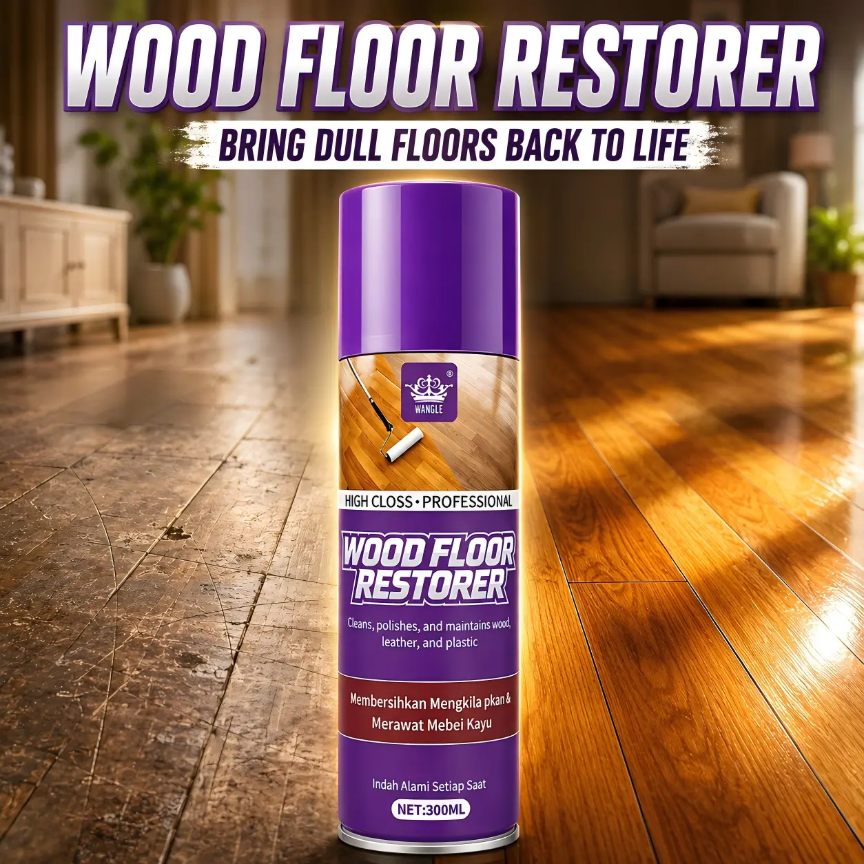 All-Purpose Wood Restorer Wax - Deep Nourishing Wood Care Formula, Enhances Natural Beauty, Refreshes Faded Surfaces, Leaves Smooth Protective Finish for Floors, Furniture, Wooden Materials