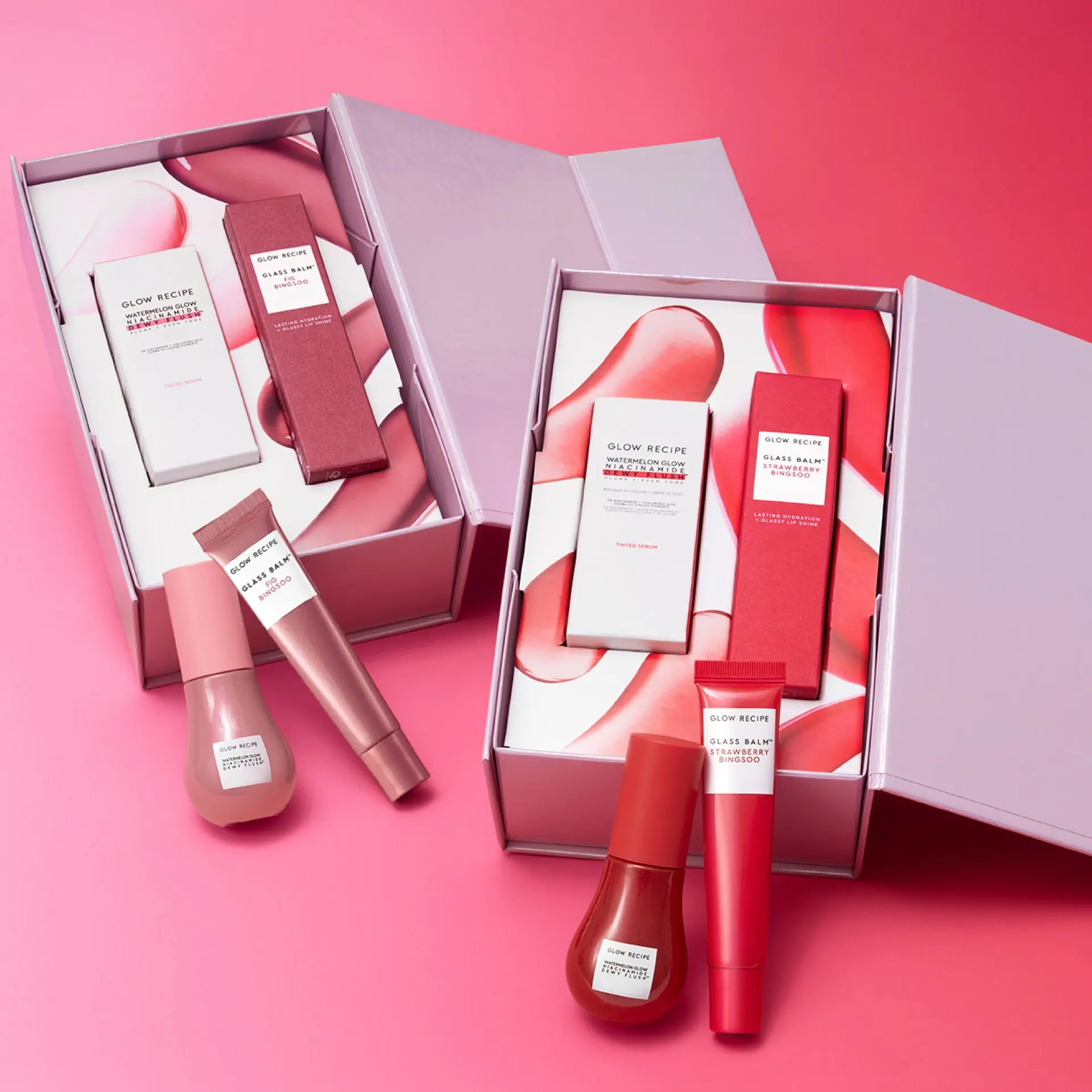 Glow Recipe Lip & Cheek Tint Duo, 2-Piece Clean Girl Makeup Kit for a Hydrating Glow Up, Limited Edition Glossy Lip Kit Sets with Buildable Color, Beauty Kit
