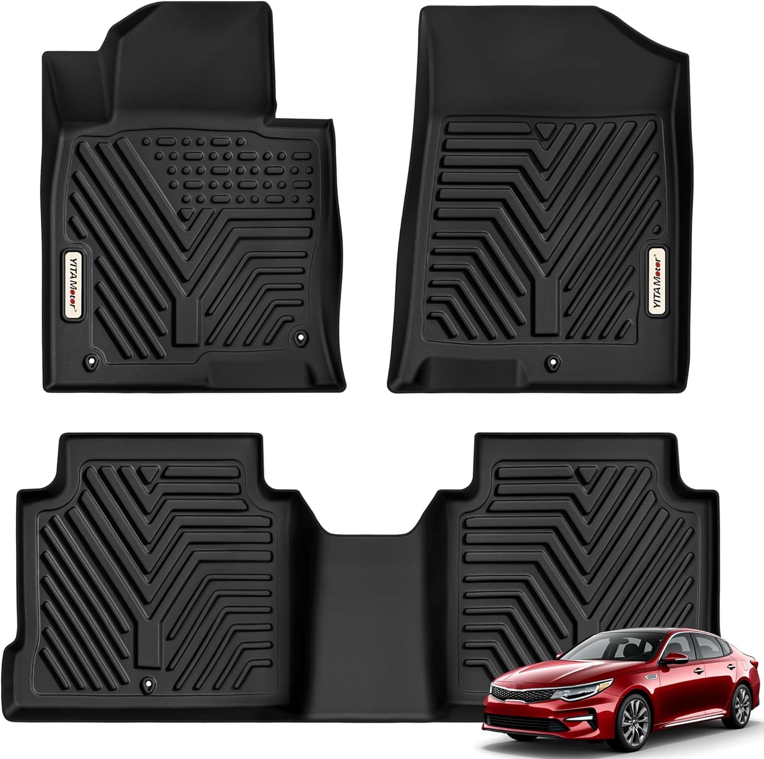 YITAMOTOR Floor Mats Compatible with 2016-2020 Kia Optima, 2015-2019 Hyundai Sonata, 1st & 2nd Row YITAMOTOR Floor Mats Compatible with 2016-2020 Kia Optima, 2015-2019 Hyundai Sonata, 1st & 2nd Row