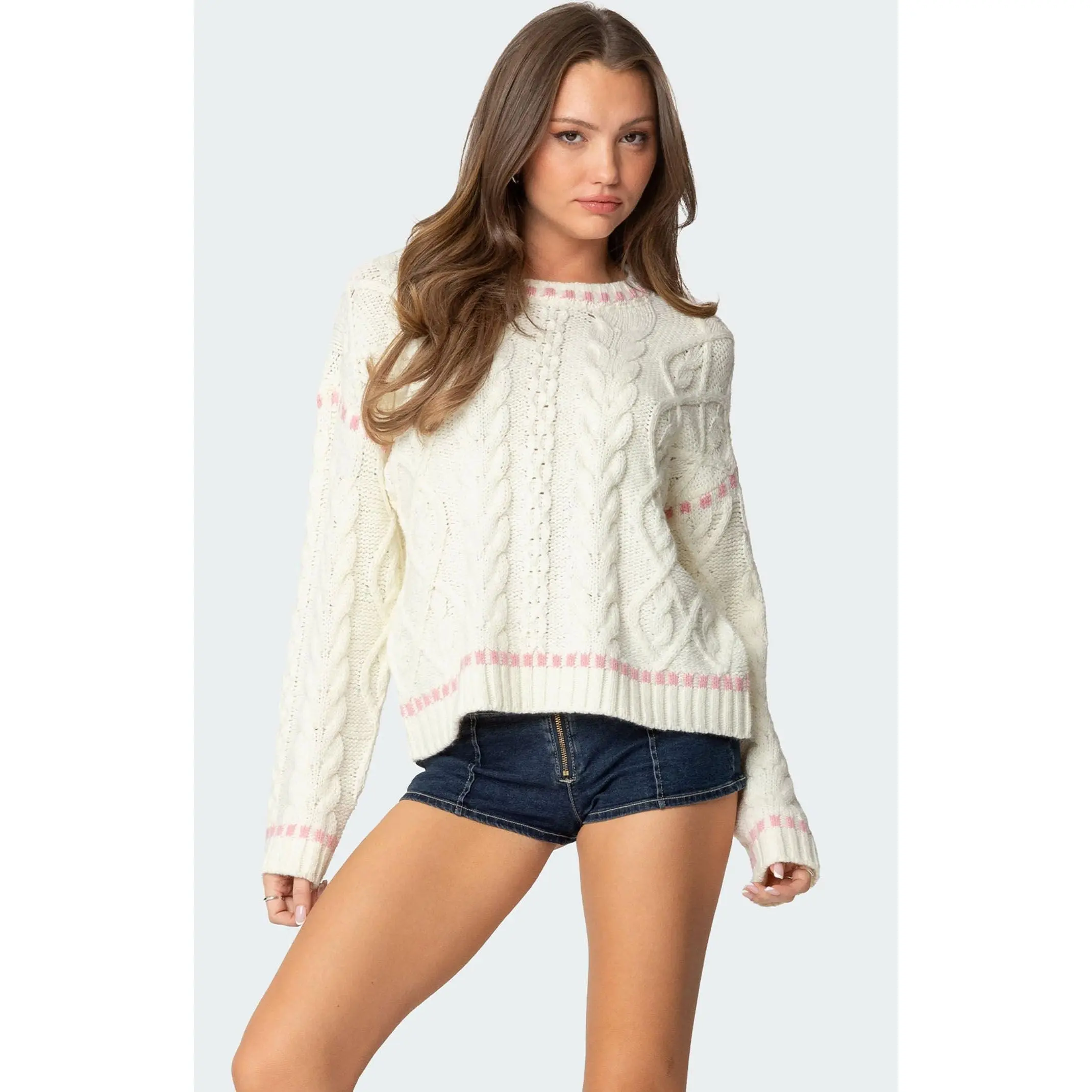 Edikted Women's Eleni Cable Knit Sweater