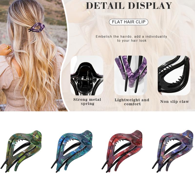 AWAYTR Elegant French Concord Curved Hair Claw Clips Fashionable Acrylic Hair Clips for Women Thick Hair Strong Hold Clips 4Pcs/Set AWAYTR Elegant French Concord Curved Hair Claw Clips Fashionable Acrylic Hair Clips for Women Thick Hair Strong Hold Clips 4Pcs/Set