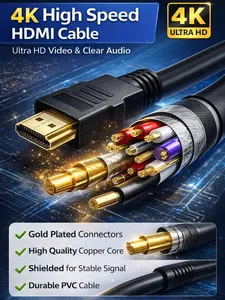 6ft 4K HDMI Cable – High Speed Video Cable for TV, PS5, Xbox, Laptop & Monitor