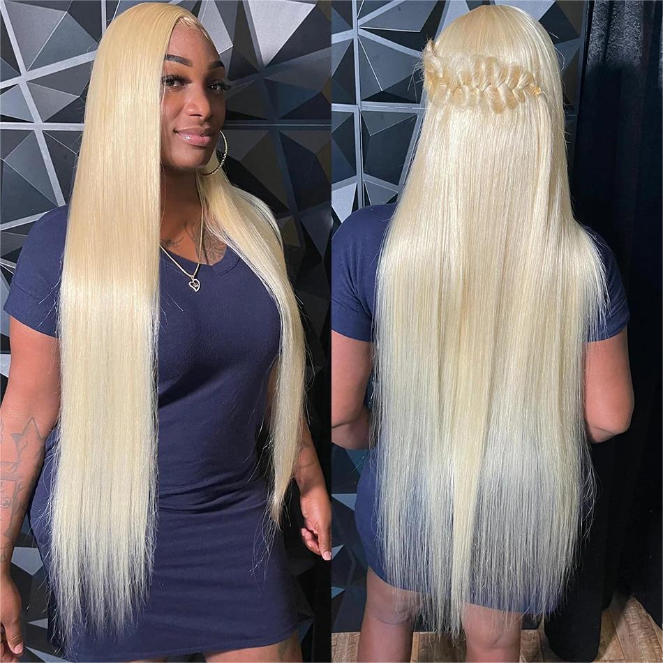 Hot Star 613 Blonde 13x6 HD Transparent Lace Frontal Human Hair Wigs Brazilian Hiar Straight and Body Wave Lace Front Human Hair Wigs 180% Density