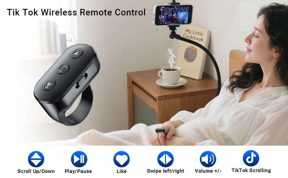 Scrolling Ring Remote, Wireless Fingertip Clicker for TikTok YouTube Instagram Shorts, Page Turner for Kindle App, Landscape & Portrait Control, Compatible with iPhone iPad Android Phone & Tablet Scrolling Ring Remote, Wireless Fingertip Clicker for TikTok YouTube Instagram Shorts, Page Turner for Kindle App, Landscape & Portrait Control, Compatible with iPhone iPad Android Phone & Tablet