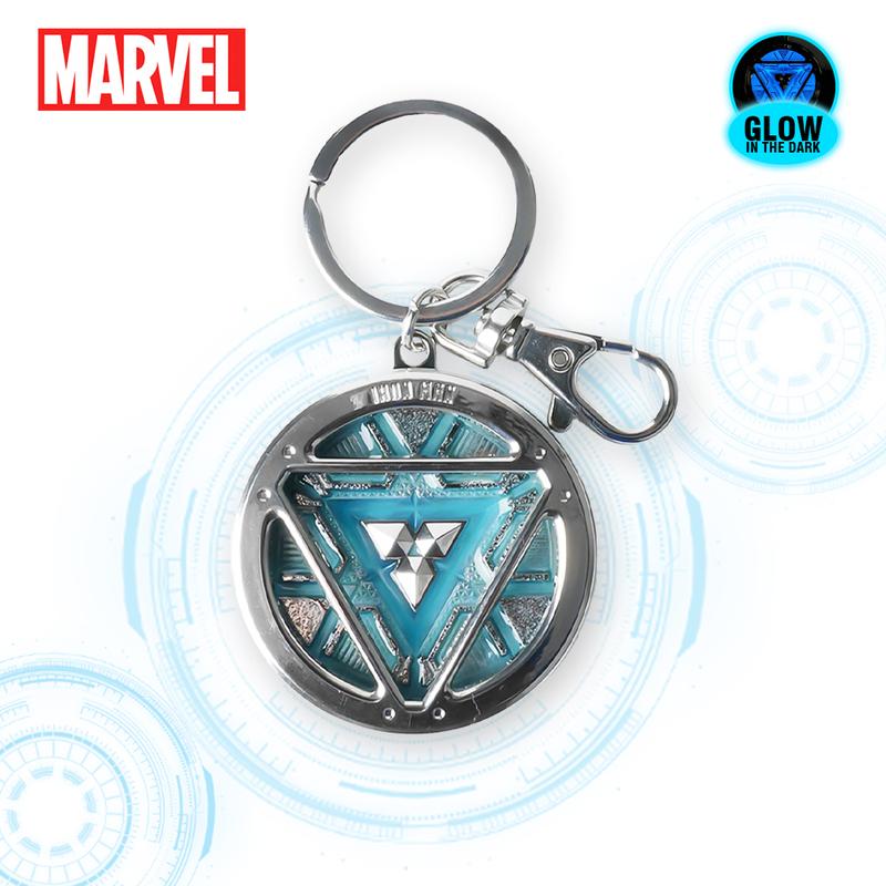 Marvel Iron Man Arc Reactor Doctor Strange Eye of Agamotto Metal Alloy Keychain 1pc Official License Colored Time Stone Container Pewter Keyring Glow in the Dark Power Core Bag Clip Pendant 3D Design Drop-proof Durable Accessory Collection Avengers Gift