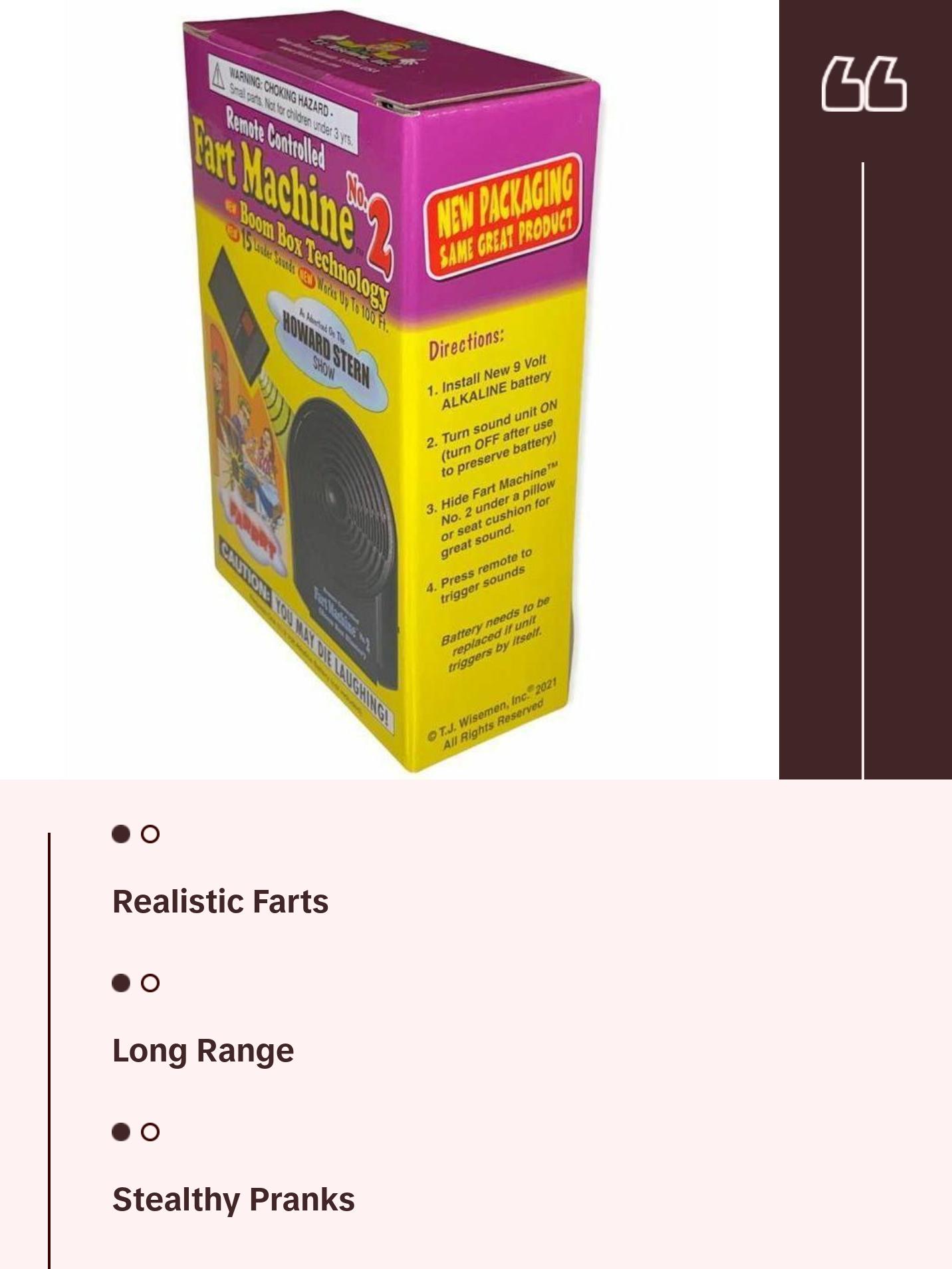 Fart Machine No. 2 💨 - Wireless Remote Control Prank Toy - Hilarious Gag Gift 🤣