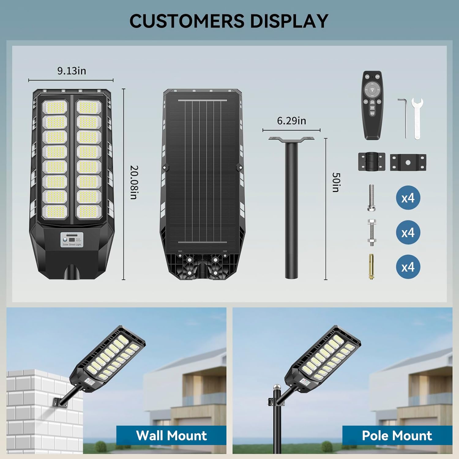 HYKOONT TW Matrix Series Solar Street Lights IP66 Waterproof Outdoor Lighting Dusk to Dawn with Motion Sensor & Remote Control for Parking Lots Patio Garden Lamp Installation TikTokShopBlackFriday HYKOONT TW Matrix Series Solar Street Lights IP66 Waterproof Outdoor Lighting Dusk to Dawn with Motion Sensor & Remote Control for Parking Lots Patio Garden Lamp Installation TikTokShopBlackFriday