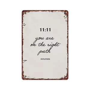 1111 Poster: 11:11 Angel Number Manifestation Poster Vintage Metal Tin Sign For Home Room Hallway Bathroom Office Wall Decor Size 12x8 Inch