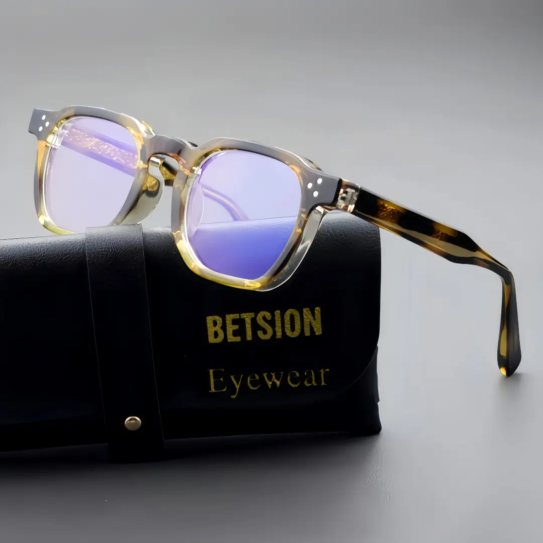 TR90 Square Thick Full Rim Eyeglass Frames Anti Blue Light Glasses Full-Frame Literary Retro Glasses Frames Daily Commute Shopping Accessories