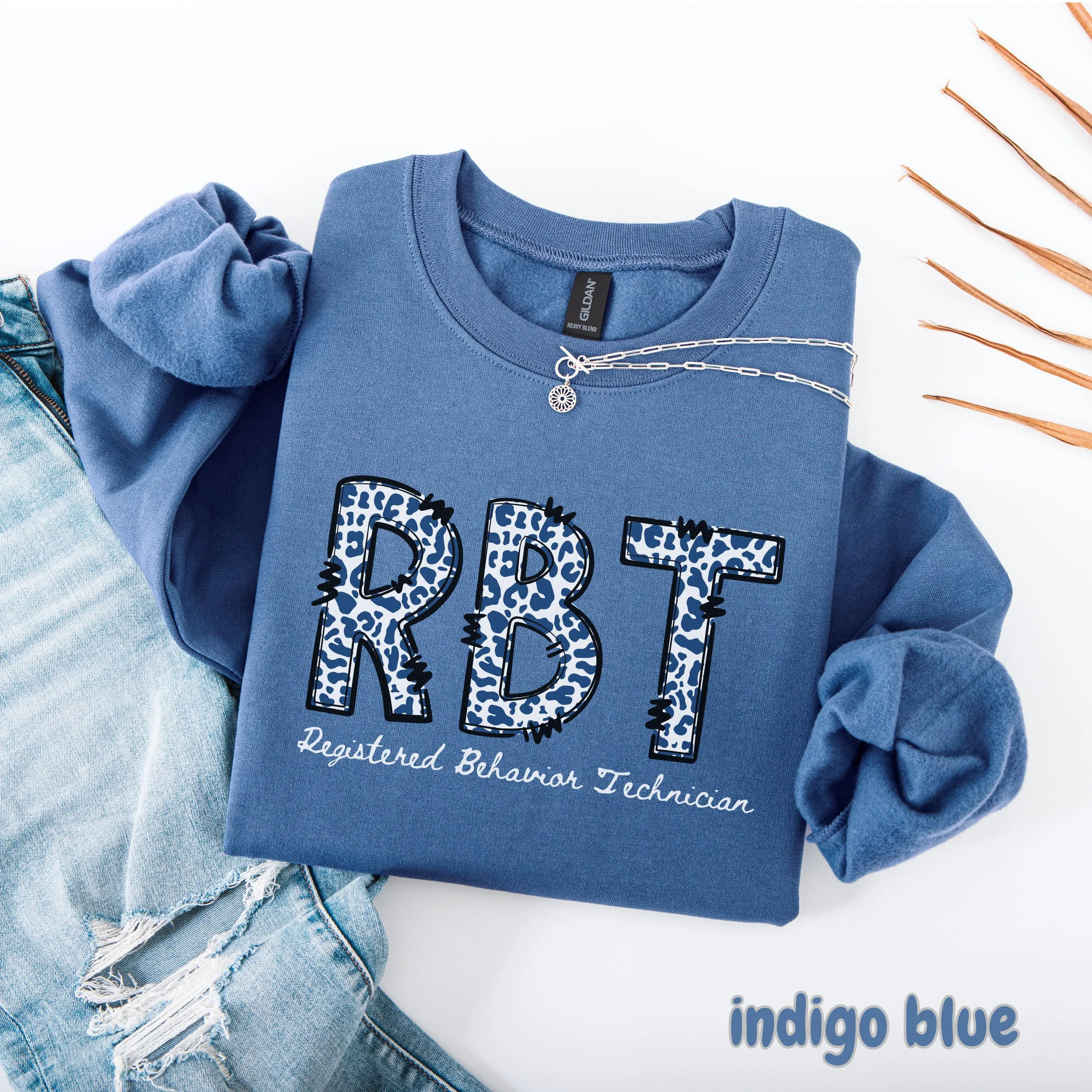 RBT Leopard Sweatshirt, Registered Behavior Technician Bow Crewneck, ABA Therapist Gift, Behavior Tech Graduation Sweater, RBT Mental Health