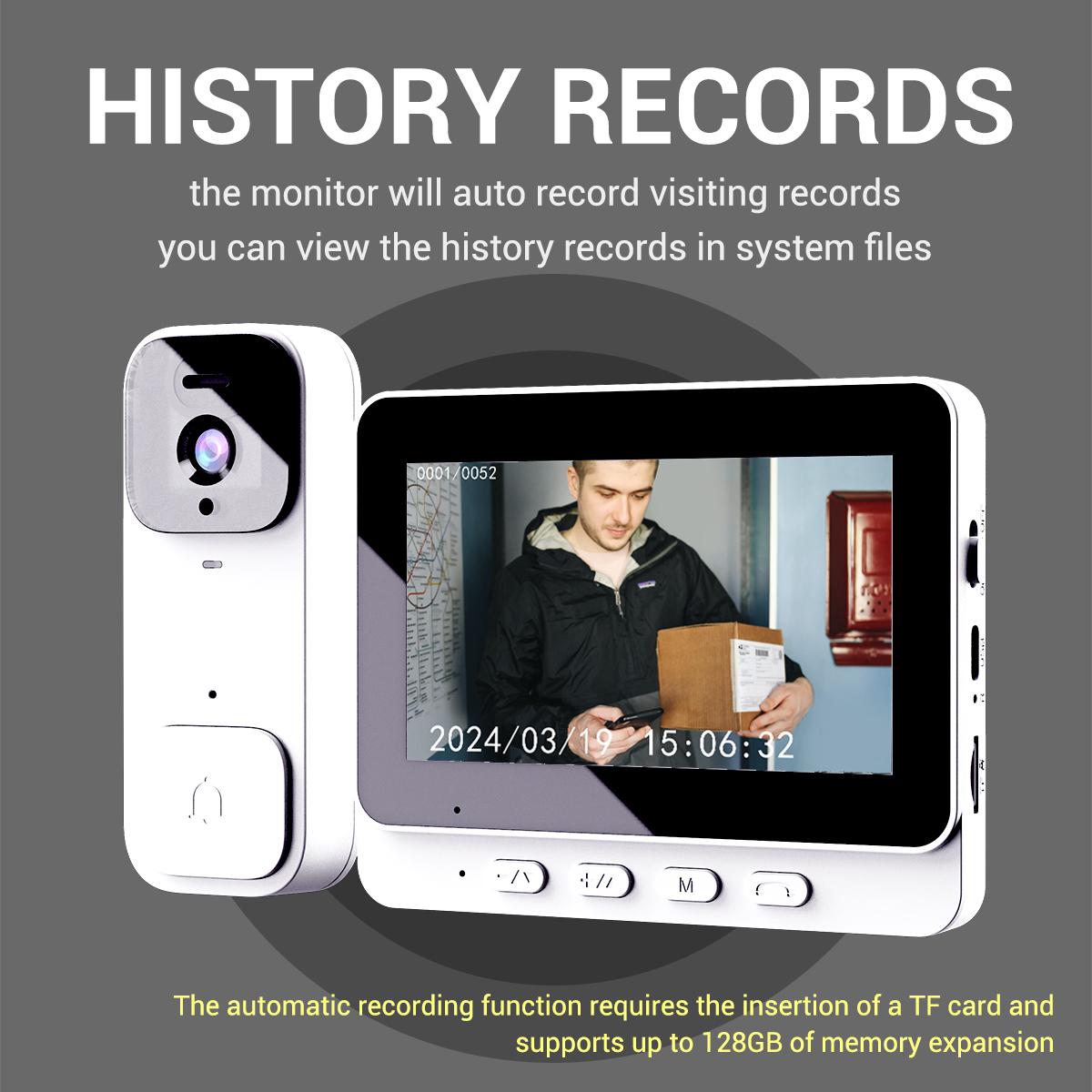 X7 Video Doorbell with Monitor, No WiFi, No App, No Subscription, Easy Setup