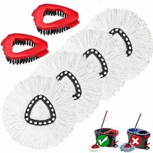 HappymothersdayFor O-Cedar 1 Tank System Only Mop Head & Scrub Brush Refill Bucket & Handle with 2 Scrub Brush 4 Refills Not Included Perfect Suitable For All Floor Type