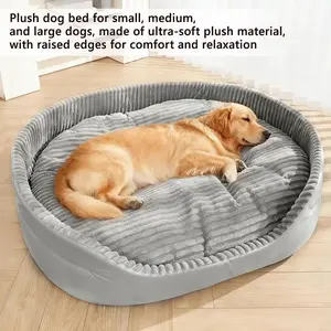 ：Dog Bed, Dog House, Extra-Wide And Thickened Luxury Cat & Dog Bed, All-Season Use, Machine Washable, Comfortably Soft, Chew-Resistant, Raised Side Design, Removable Padding, Essential For Pet Owners, Free Pad Included