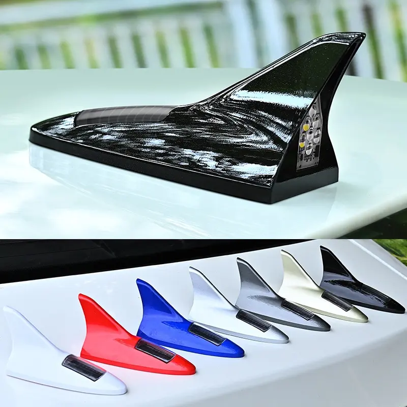 Car Solar Shark Fin Decorative Light, 8-Piece LED Flashing Roof Warning Light for Anti-Collision, Vehicle Use