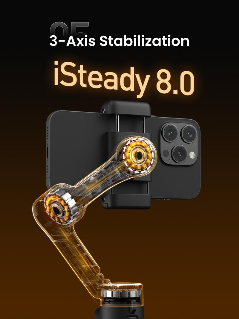 hohem iSteady X3 SE Plus New Gimbal for iPhone, AI Facial Tracking,Smartphone Gimbal with Detachable Remote Control, Portable Foldable 3-Axis Phone Gimbal for Android & iPhone 17 ,Built-in Extendable Rod,Vlog Stabilizer,Cellphone&Selfie accessories