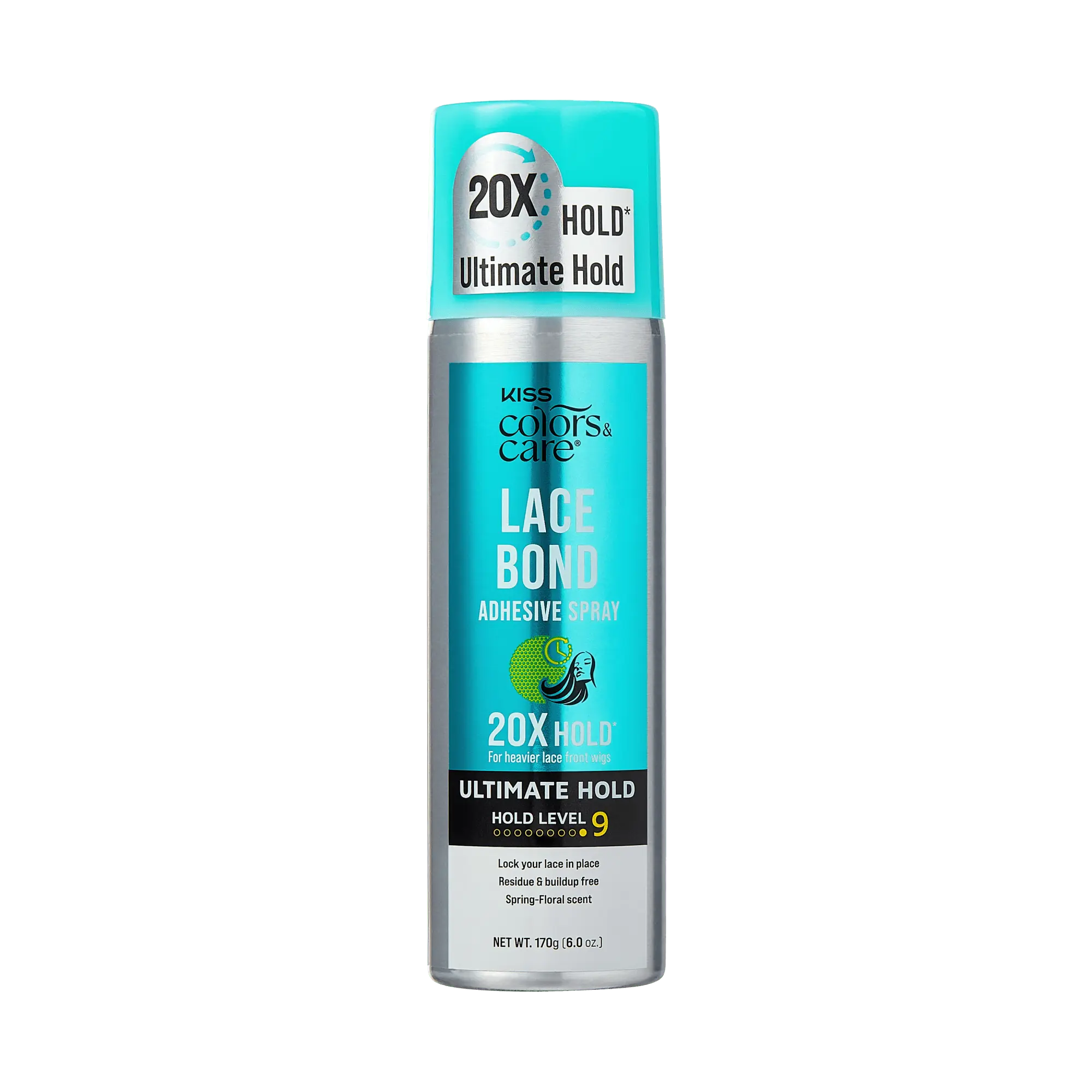 Kiss Colors & Care Lace Bond Spray | Ultimate Hold, Wig Adhesive Spray, Wig Glue, 6 oz, Hair Care