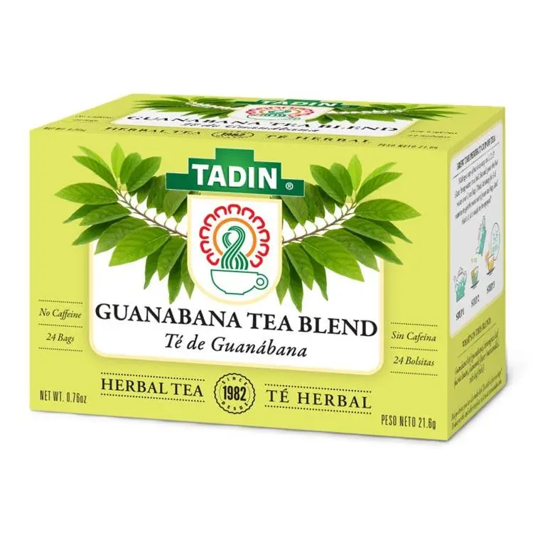 Tadin Clove-Infused Guanabana Herbal Tea Bags - Caffeine Free, Calming, Uplifting Citrus with Tulsi Basil & Clove-Mint Undercurrents, 24-Count Boxes (Pack of 6)