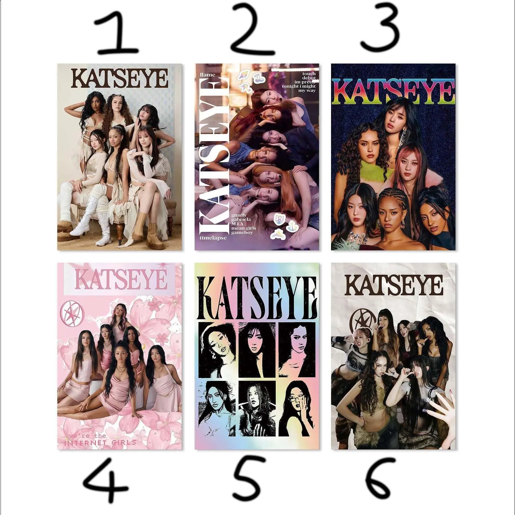 Katseye Merch Music Album Cover Poster Wall Art HD Print Unframed Aesthetic Room Home House Modern Wall Decor Trendy Gift.