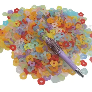 12mm frosted wavy bead spacers, mixed color lot