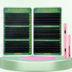 DIY Eyelash clusters, soft eyelash clusters, natural eyelashes, DIY eyelash extension, 10-16mm cluster eyelash extension set, 270 pieces, D curled single cluster eyelash clusters (without tweezers, box or glue) Makeup Cosmetic