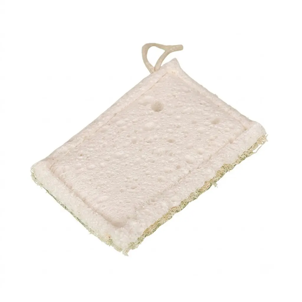 Natural Loofah All-Purpose Dishwashing Sponges - Cellulose & Cotton Crafted Multipurpose Kitchen Sponges for Cleaning, Breathable Design