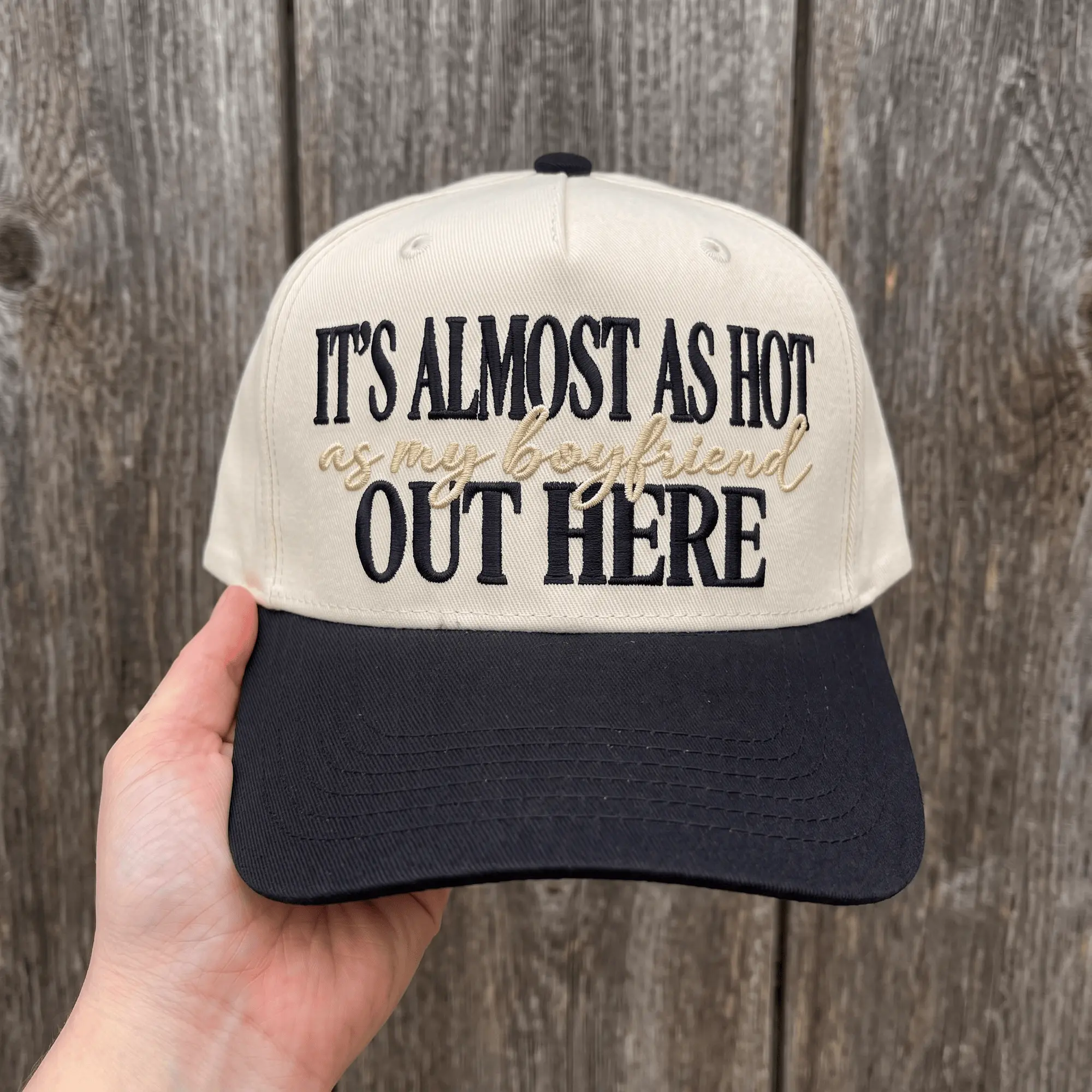 It's Almost As Hot As My Boyfriend Hat Embroidery, Summer Beach Trucker Cap, Funny Girlfriend Baseball Hat