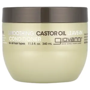Giovanni Smoothing Castor Oil Leave-In Conditioner, For All Hair Types, 11.5 fl oz (340 ml)