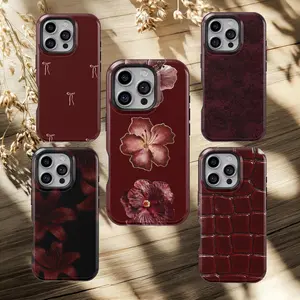 Burgundy Phone Case Moody Elegant Deep Red Cover for iPhone 17 16 15 14 13 12 11 Pro Max