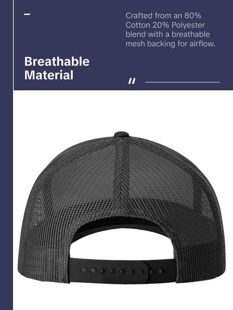 Men Women Plain Cotton Trucker Cap with Breathable Mesh Back Baseball Hats