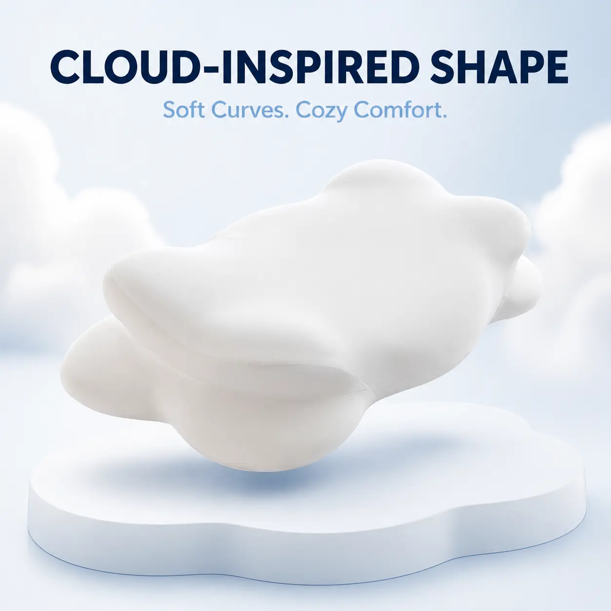 Cloud Pillow Fall Gift for Mom, Memory Foam Cervical Neck Pillow with Cooling Spandex Pillowcase, Ergonomic Dual Height Support Contours to Neck, Neck Pain Relief, Suitable for Side Back & Stomach Sleepers, Adults