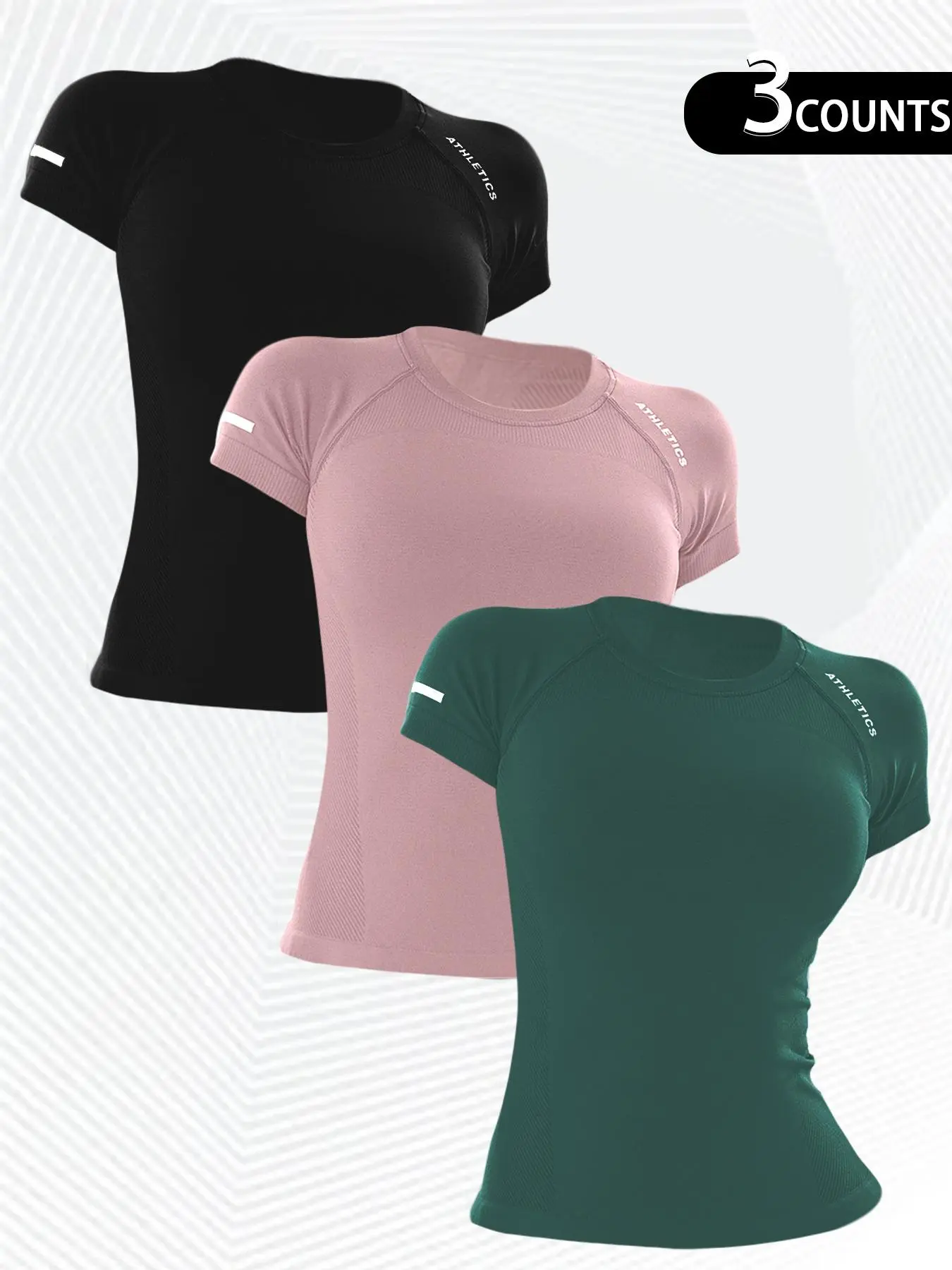 Women's Letter Print Raglan Sleeve Sports Athletics Tee, Breathable Quick Drying Round Neck Short Sleeve T-Shirt for Yoga Gym Fitness Workout Running, Ladies Sportswear for All Seasons